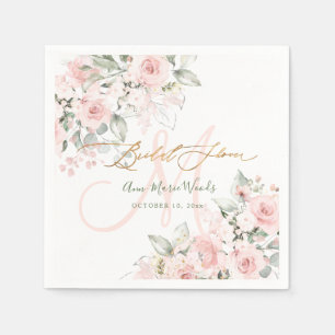 PixDezines H2 Blush Rozen Monogram Vrijgezellenfee Servet