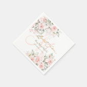 PixDezines H2 Blush Rozen Monogram Vrijgezellenfee Servet (Hoek)