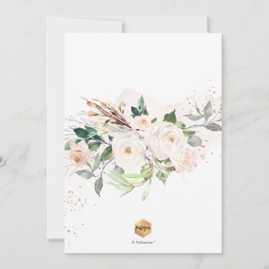 PixDezines H2 Blush Rozen Primera Comunion Kaart (Achterkant)