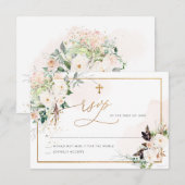 PixDezines H2 Blush Rozen RSVP Bedankkaart (Voorkant / Achterkant)