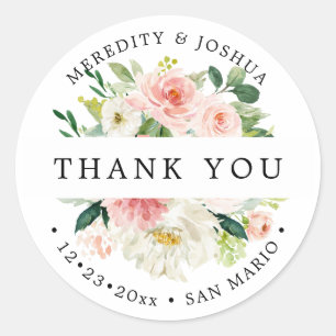 PixDezines H2 Blush Rozen Trouwgunsten Ronde Sticker