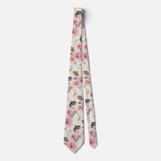 PixDezines H2 Blush Stoffig Roze Rozen DIY Bckgrnd Stropdas (Voorkant)