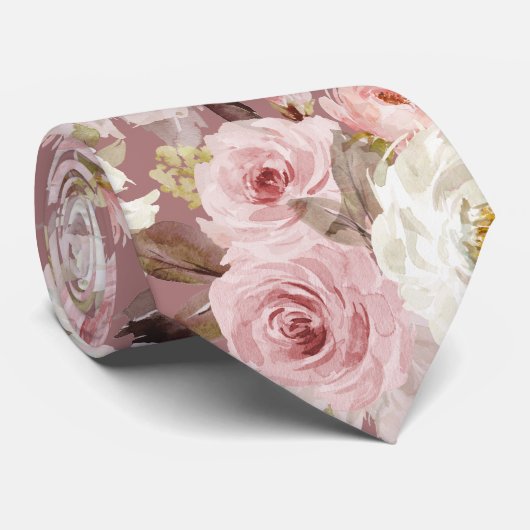 PixDezines H2 Blush Stoffig Roze Rozen DIY Bckgrnd Stropdas (Opgerold)