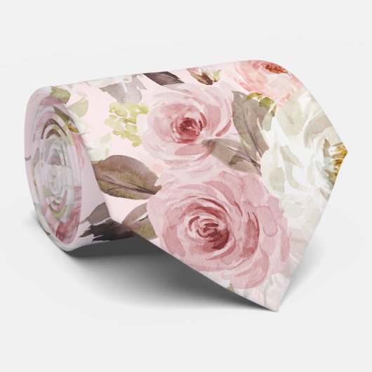 PixDezines H2 Blush Stoffig Roze Rozen DIY Bckgrnd Stropdas (Opgerold)