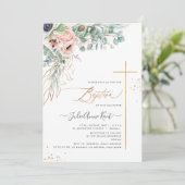 PixDezines H2 Blush White Anemones Baptisme Kaart (Staand voorkant)