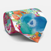 PixDezines H2 Botanische Magenta Koraal Sinaasappe Stropdas (Opgerold)