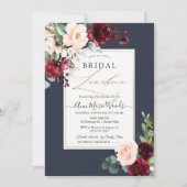 PixDezines H2 Burgundy Blush Bridal Luncheon Kaart (Voorkant)