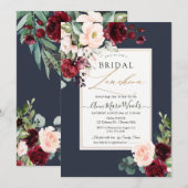 PixDezines H2 Burgundy Blush Bridal Luncheon Kaart (Voorkant / Achterkant)