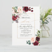 PixDezines H2 Burgundy Blush Vrijgezellenfeest Kaart (Staand voorkant)