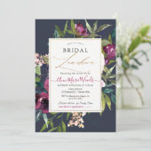 PixDezines H2 Burgundy Navy Blush Bridal Luncheon Kaart (Staand voorkant)
