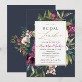 PixDezines H2 Burgundy Navy Blush Bridal Luncheon Kaart (Voorkant / Achterkant)