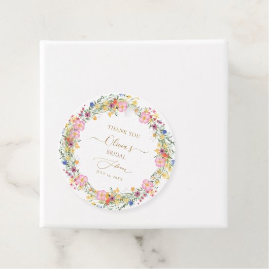 PixDezines H2 Delicate Wilde Bloemen Bruiloft Fees Bedankjes Labels (In situ)