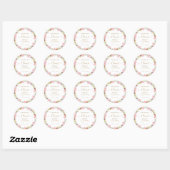 PixDezines H2 Delicate Wilde Bloemen Bruiloft Fees Ronde Sticker (Vel)