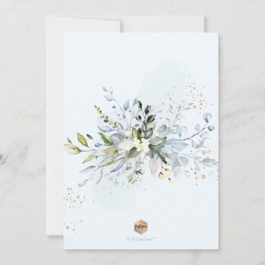 PixDezines H2 Dusty Blue Eucalyptus Bautizo Kaart (Achterkant)