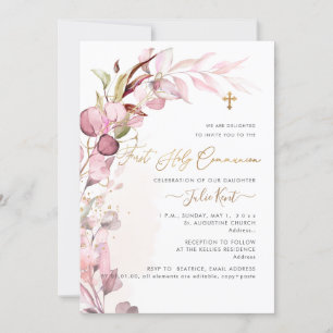 PixDezines H2 Dusty Blush Gum Foliage Communtion Kaart