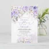 PixDezines H2 Dusty Paarse Rozen Vrijgezellenfeest Kaart (Staand voorkant)