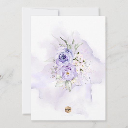 PixDezines H2 Dusty Paarse Rozen Vrijgezellenfeest Kaart (Achterkant)