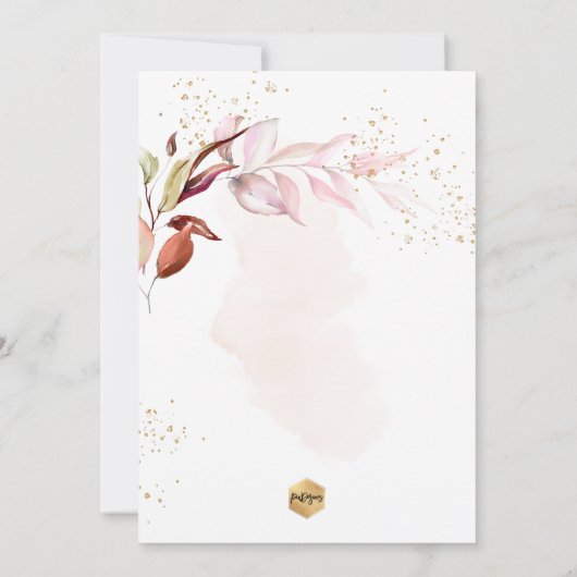 PixDezines H2 Dusty Pink Gum Eucalyptus Baptisme Kaart (Achterkant)