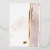 PixDezines H2 Dusty Roos Batismo Real Gold Foil Folie Uitnodiging (Achterkant)