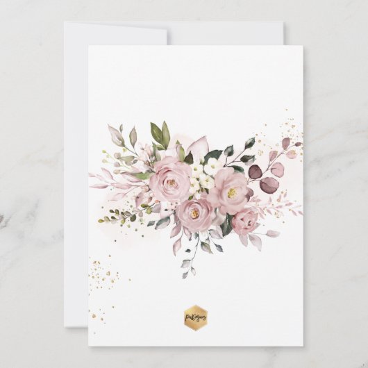 PixDezines H2 Dusty Roos Eerste Heilige Communie Kaart (Achterkant)