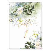 PixDezines H2 Elegant Blue Gum Eucalyptus FauxGold Kaart (Achterkant)