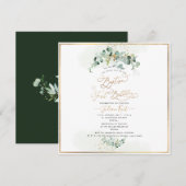 PixDezines H2 Eucalyptus Baptism First Birthday Kaart (Voorkant / Achterkant)