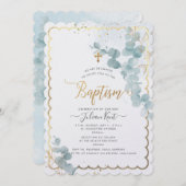 PixDezines H2 Eucalyptus Baptism Uitnodiging (Voorkant / Achterkant)