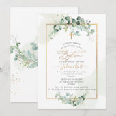 PixDezines H2 Eucalyptus Baptisme Kaart (Voorkant / Achterkant)