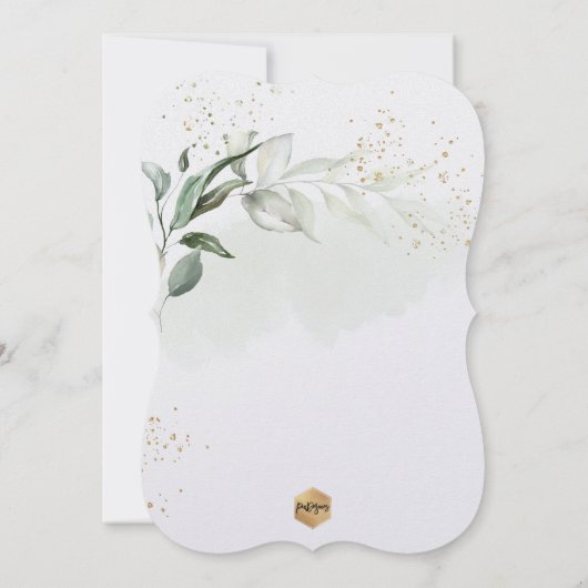 PixDezines H2 Eucalyptus Baptisme Kaart (Achterkant)