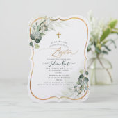 PixDezines H2 Eucalyptus Baptisme Kaart (Staand voorkant)