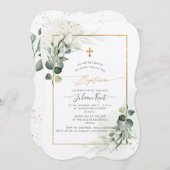 PixDezines H2 Eucalyptus Baptisme Kaart (Voorkant / Achterkant)