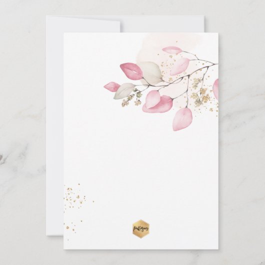 PixDezines H2 Eucalyptus Bautizo Invitation Kaart (Achterkant)