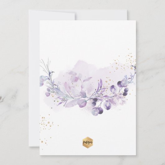 PixDezines H2 Eucalyptus Bautizo Invitation Kaart (Achterkant)