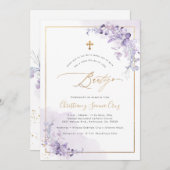 PixDezines H2 Eucalyptus Bautizo Invitation Kaart (Voorkant / Achterkant)