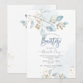 PixDezines H2 Eucalyptus Bautizo uitnodiging (Voorkant / Achterkant)