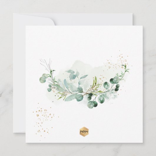 PixDezines H2 Eucalyptus First Heilige Communie Kaart (Achterkant)