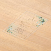 PixDezines H2 Eucalyptus First Holy Communion Invi Acryl Uitnodigingen (Laagn)