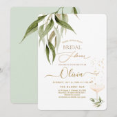PixDezines H2 Eucalyptus Greenery Vrijgezellenfees Kaart (Voorkant / Achterkant)