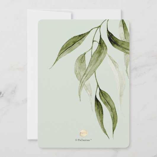 PixDezines H2 Eucalyptus Greenery Vrijgezellenfees Kaart (Achterkant)