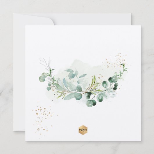 PixDezines H2 Eucalyptus Primera Comunion Kaart (Achterkant)