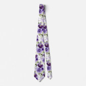 PixDezines H2 Flowers Violet Lavender Paarse Rozen Stropdas (Voorkant)
