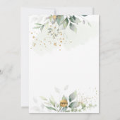 PixDezines H2 Green Gold Eucalyptus Baptism Kaart (Achterkant)
