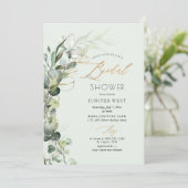 PixDezines H2 Green Gold Eucalyptus Vrijgezellenfe Kaart (Staand voorkant)