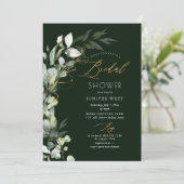 PixDezines H2 Green Gold Eucalyptus Vrijgezellenfe Kaart (Staand voorkant)