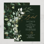 PixDezines H2 Green Gold Eucalyptus Vrijgezellenfe Kaart (Voorkant / Achterkant)