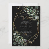 PixDezines H2 Green Gold Eucalyptus Wedding Kaart (Voorkant)