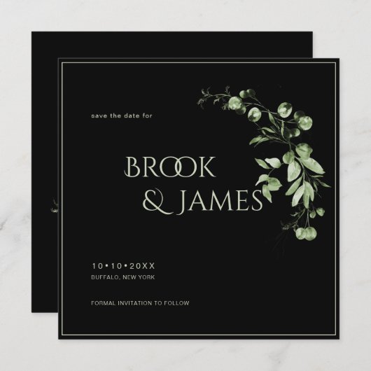 PixDezines H2 Greenery Eucalyptus Save the Date (Voorkant / Achterkant)