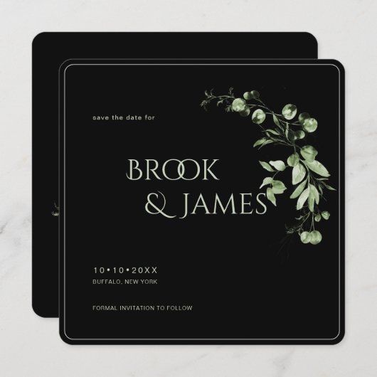 PixDezines H2 Greenery Eucalyptus Save the Date (Voorkant / Achterkant)