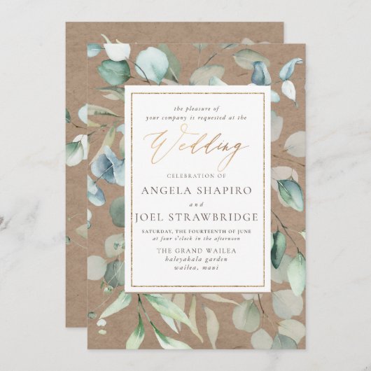 PixDezines H2 Greenery Rustic Eucalyptus Kaart (Voorkant / Achterkant)