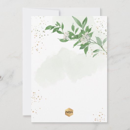 PixDezines H2 Greenery White Blossom-bevestiging Kaart (Achterkant)